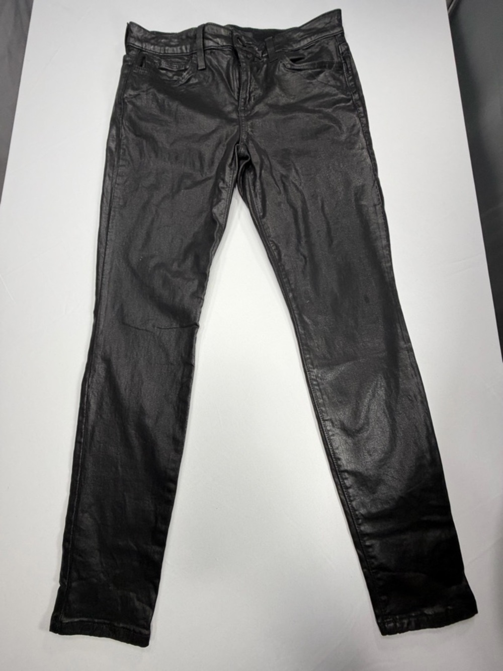 Joe’s Jeans Waxed Black Skinny Jeans Women’s Size 28 Coated Edgy Rocker